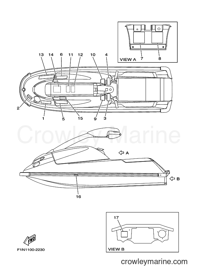 Yamaha Motors JET FOR SJ700AY (64VF) [01A] - IMPORTANT LABELS 2
