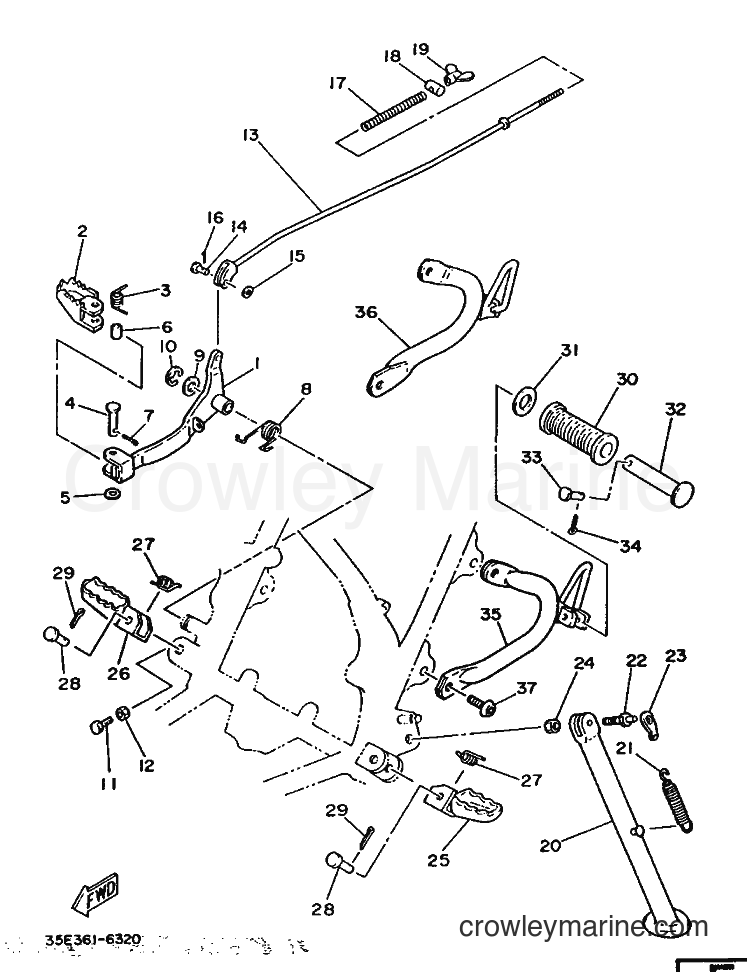 1987 Dirt Bike DT125 - DT125 (35E) [999] - STAND & FOOTREST