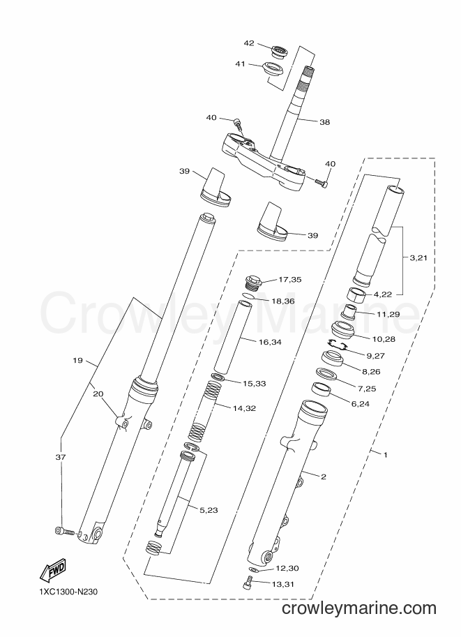 Yamaha Motors XVS950CU (2DXL) [010] - FRONT FORK
