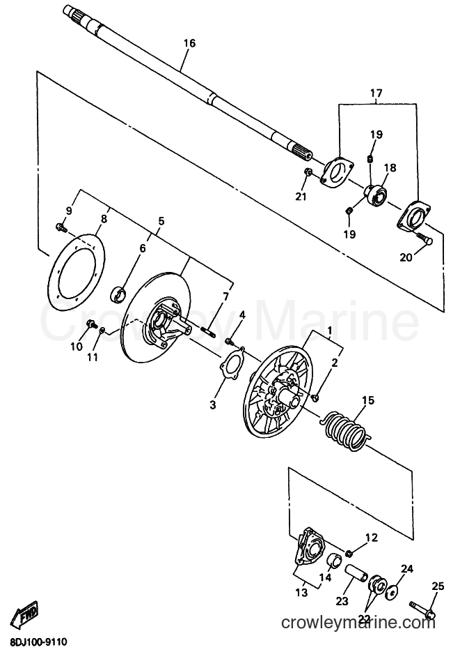 Yamaha Motors VT500XL (8DX2) [030] - SECONDARY SHEAVE