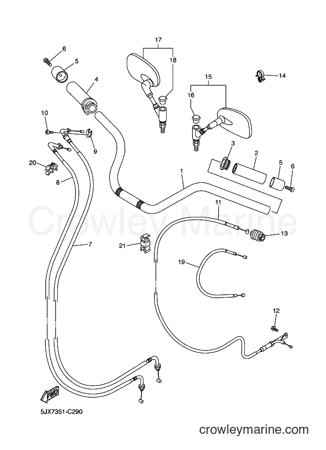 Yamaha Motors XVS250 (5KR9) [050] - STEERING HANDLE & CABLE