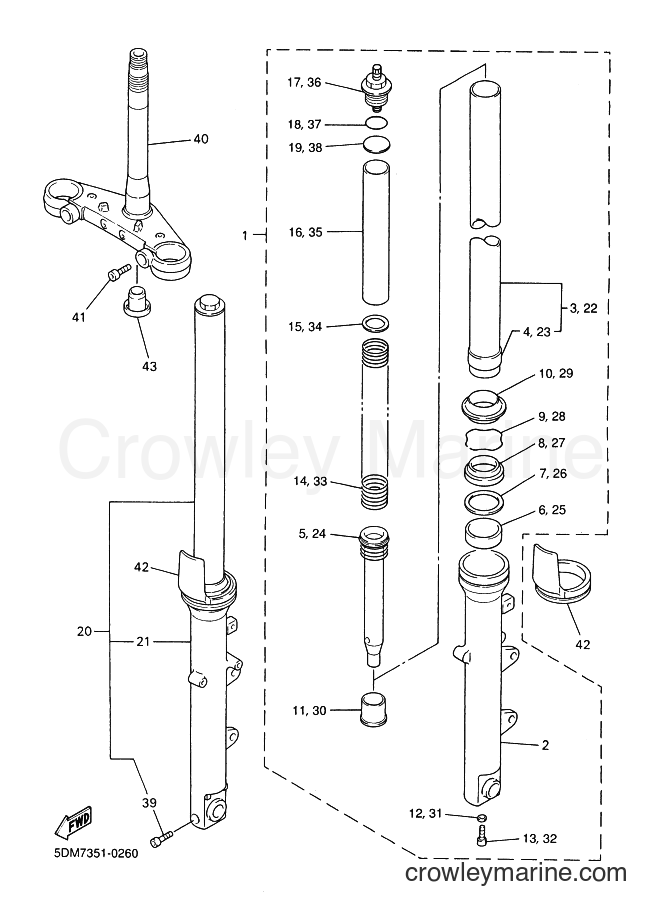2000 Street Bike FZS600 - FZS600 (5DM7) [080] - FRONT FORK