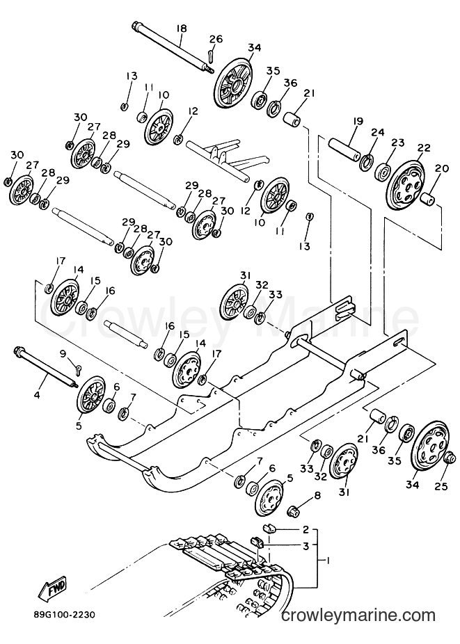 1992 Snowmobile PZ480LT - PZ480LT (89G1) [020] - TRACK SUSPENSION 1