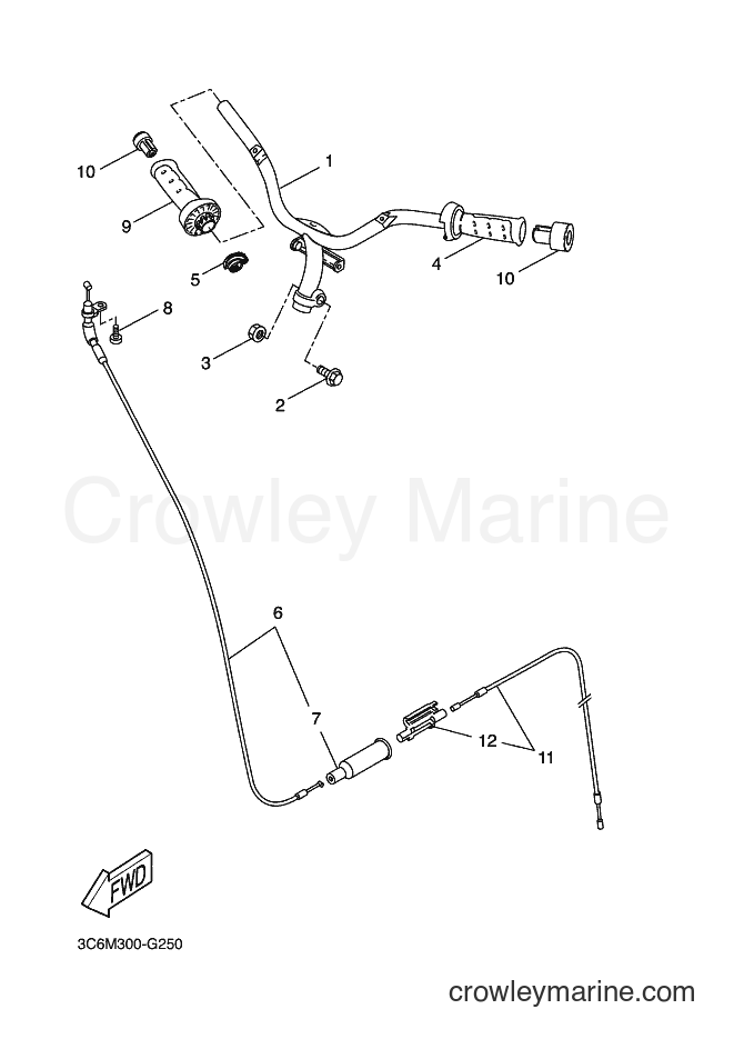 2008 Scooter YQ50L - YQ50L (3C6V) [010] - STEERING HANDLE & CABLE