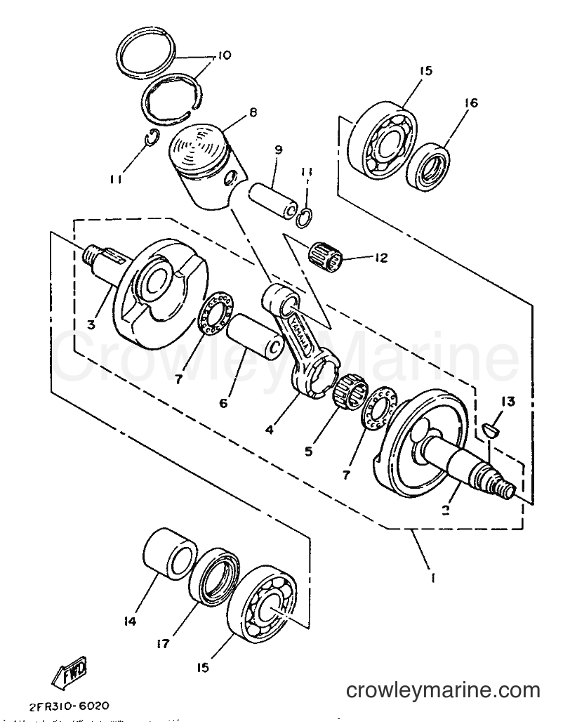 1986 Street Bike RD50M - RD50M (2FR) [999] - CRANKSHAFT & PISTON