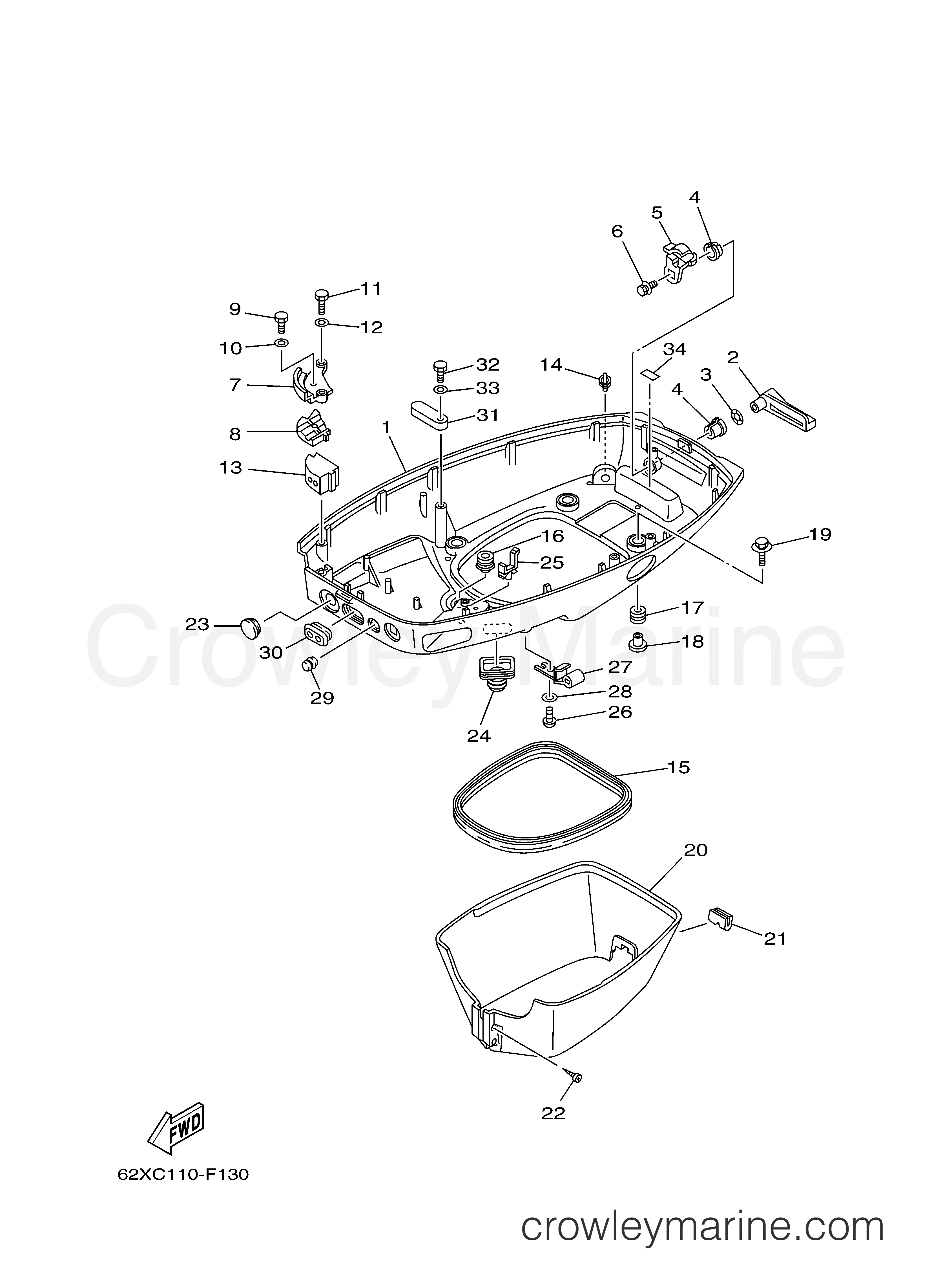 Yamaha Motors 50TLR - BOTTOM COWLING