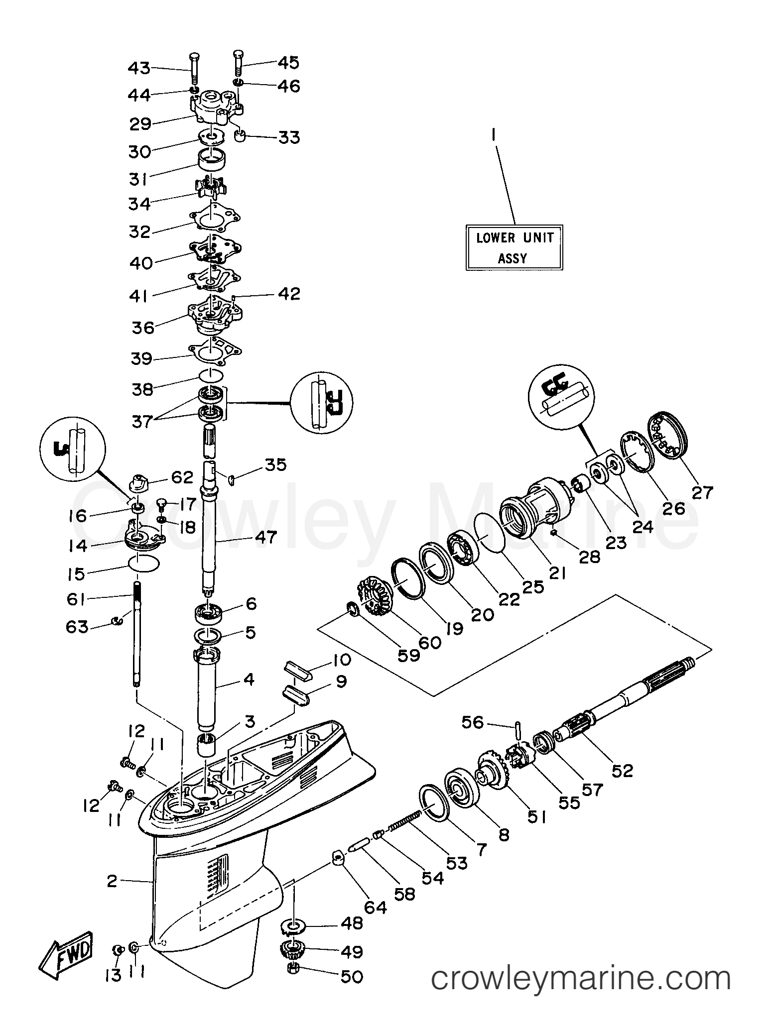 Yamaha Motors E48MLHX - LOWER CASING DRIVE 1