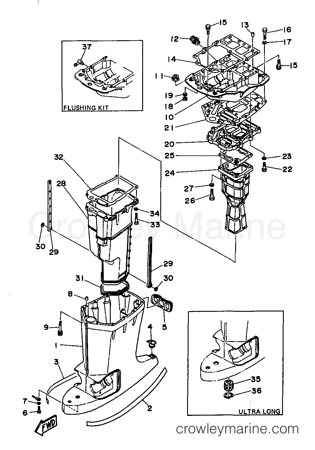Yamaha Motors 130TLRX - UPPER CASING