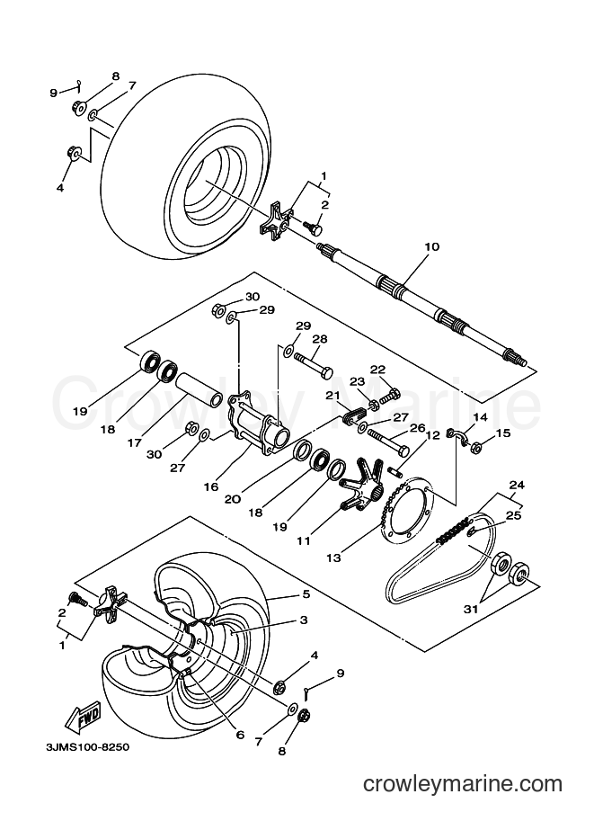 2000 ATV YFS200 - YFS200 (5KJ2) [010] - REAR WHEEL