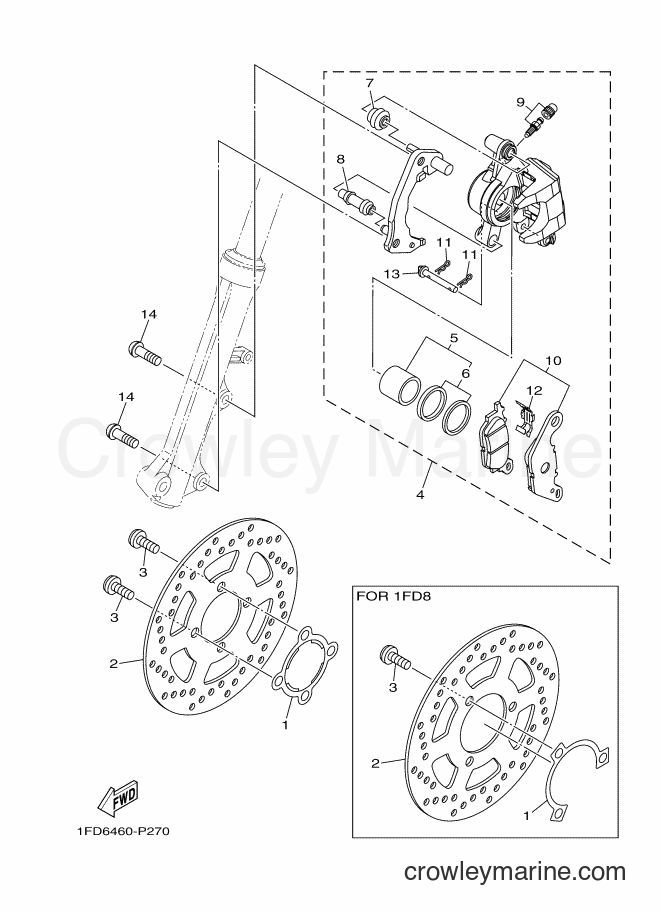 2015 Scooter T115FLE - T115FLE (1FD7) [010] - FRONT BRAKE CALIPER