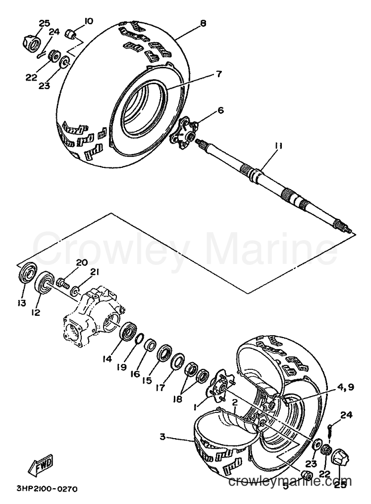 1995 ATV YFM350ER - YFM350ER (3HPD) [010] - REAR WHEEL