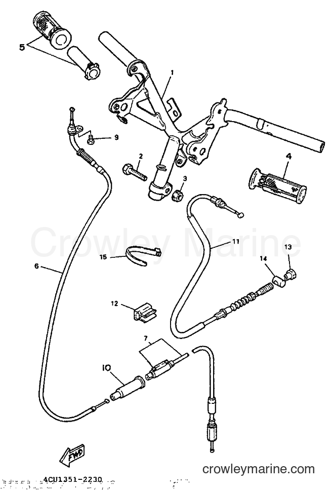 1992 Scooter YE50 - YE50 (4EE1) [999] - STEERING HANDLE & CABLE