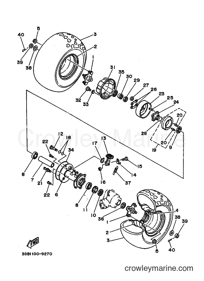 1989 ATV YFM100 - YFM100 (3GB1) [010] - REAR WHEEL