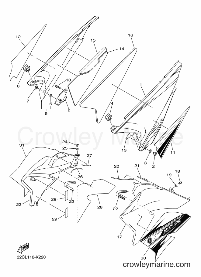 Yamaha Motors WR250X (32CR) [010] - SIDE COVER