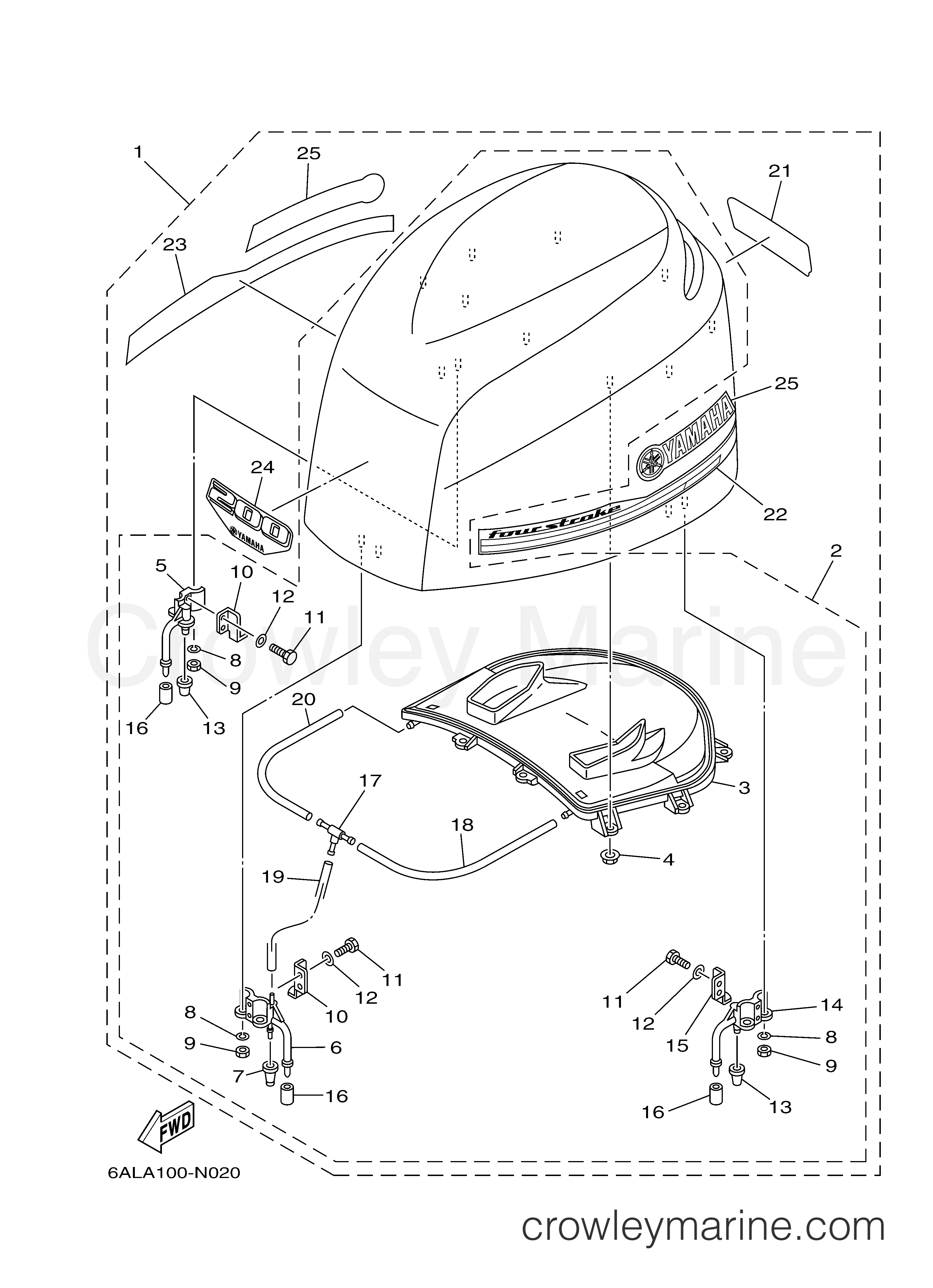 Yamaha Motors LF200XA - TOP COWLING