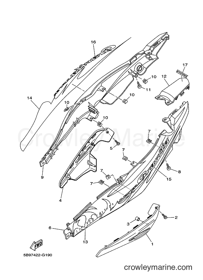 Yamaha Motors T110SEC (5B97) [010] - SIDE COVER