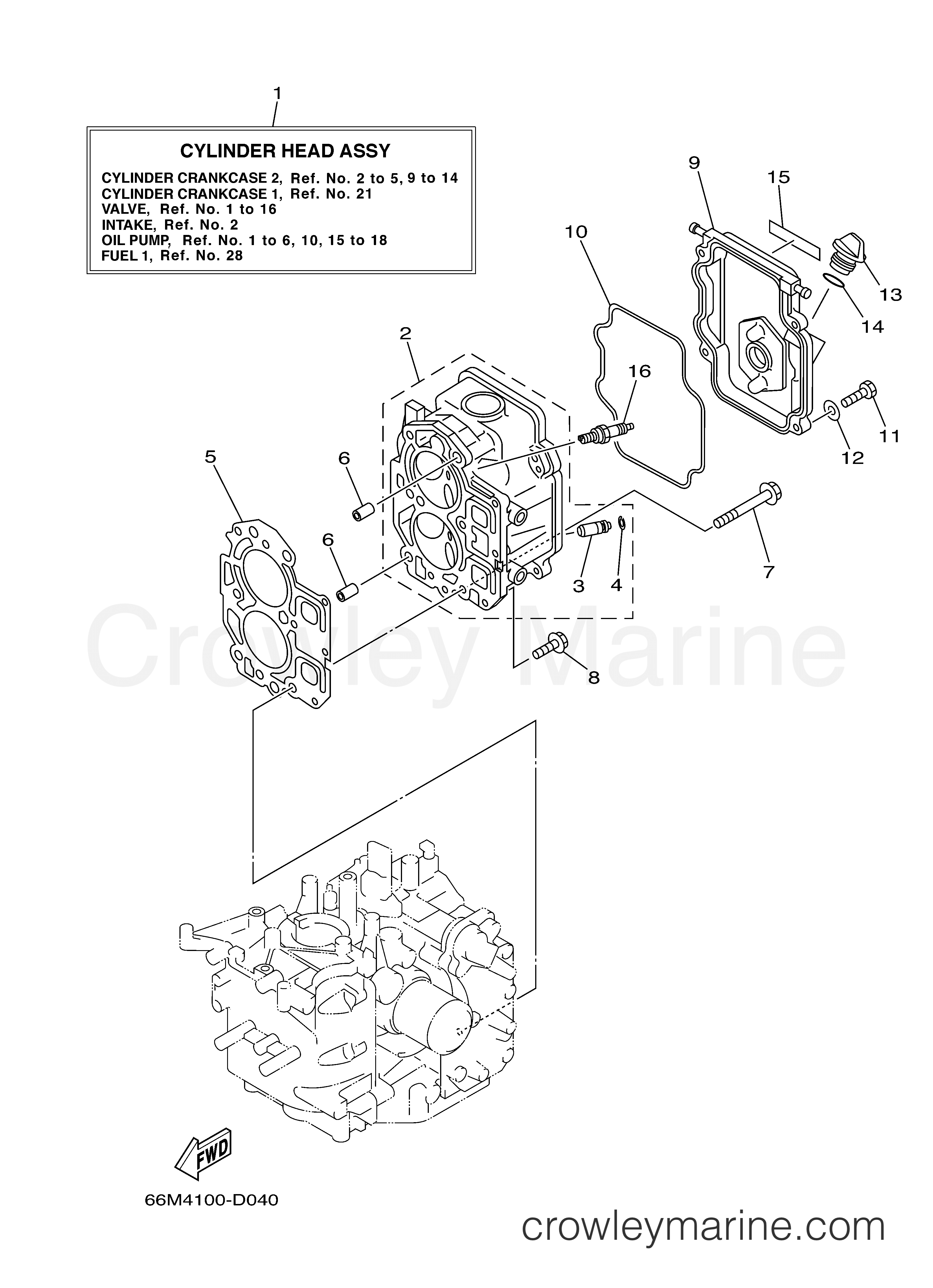 Yamaha Motors F15ESHK - CYLINDER CRANKCASE 2