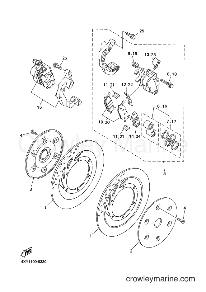 1999 Cruiser XVZ13TF - XVZ13TF (4XY3) [010] - FRONT BRAKE CALIPER