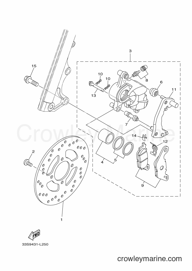 2012 Scooter AL125C - AL125C (33SC) [010] - FRONT BRAKE CALIPER