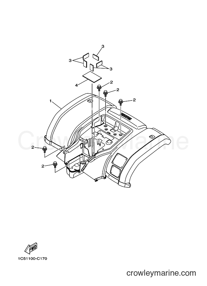 2012 ATV YFM125A - YFM125A (1PY2) [010] - REAR FENDER