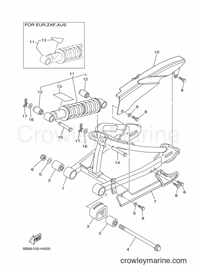 Yamaha Motors TT-R110E (5B6L) [010] - REAR ARM & SUSPENSION