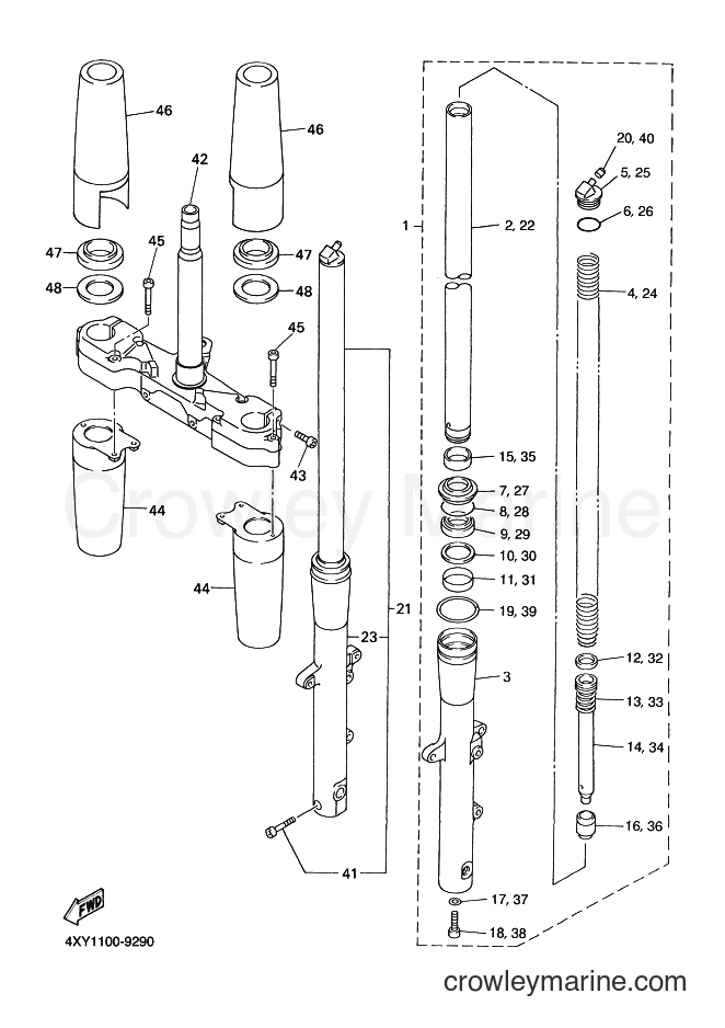 Yamaha Motors XVZ13TF (5JC2) [050] - FRONT FORK