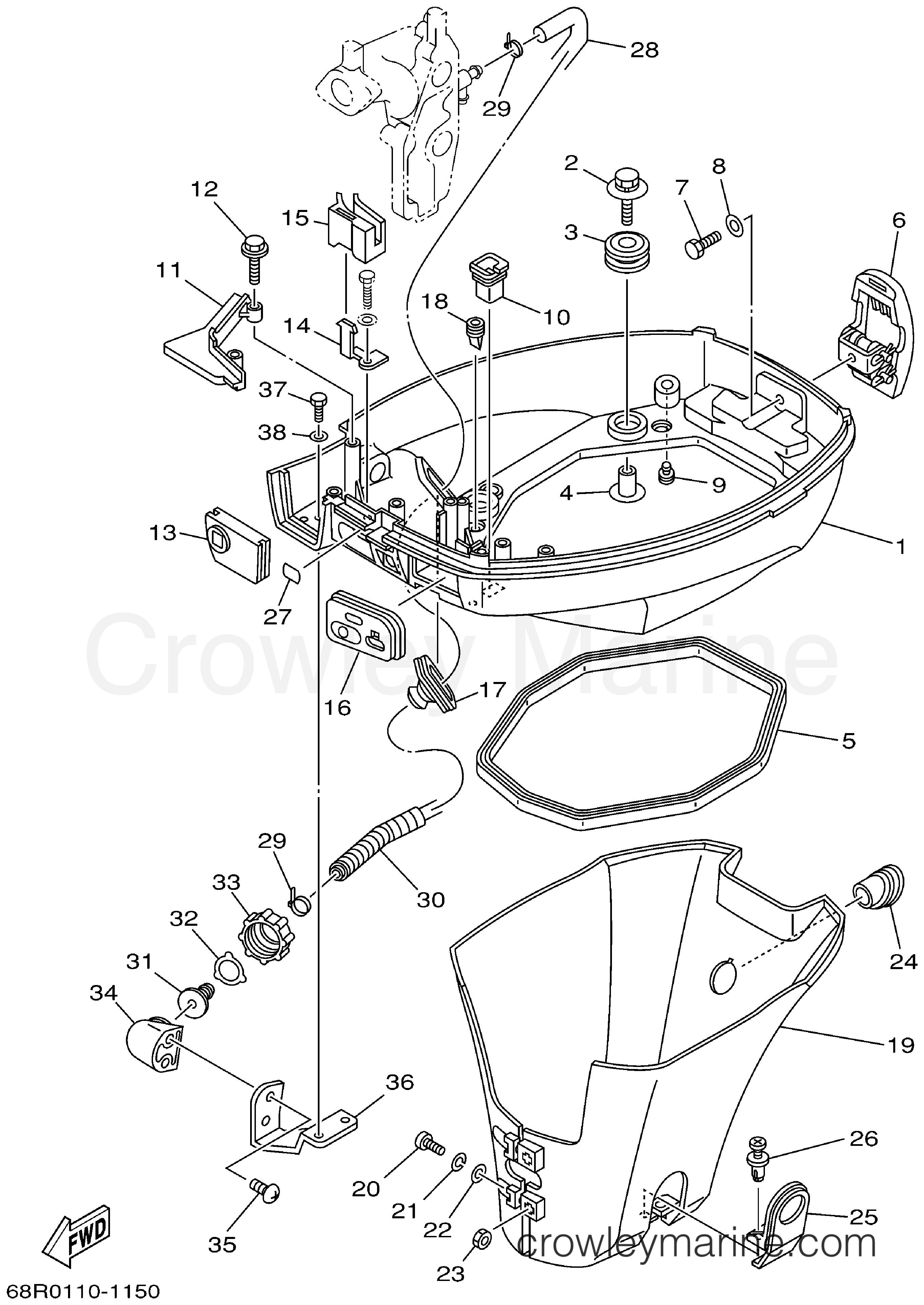 Yamaha Motors F6MSHZ - BOTTOM COWLING