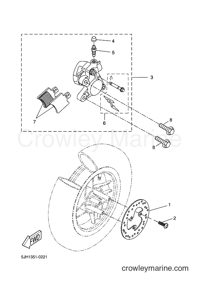Yamaha Motors EW50 (1S12) [030] - FRONT BRAKE CALIPER